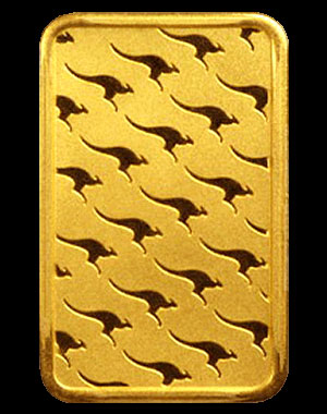 Perth Mint Kangaroo Gold Bullion Bar 10 OZ Reverse