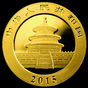 Chinese Panda Gold Coin 1 Ounce Obverse
