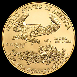 US $50 Gold Eagle 1 OZ Type 1 Reverse