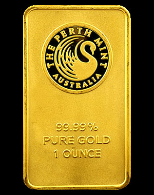 Perth Mint Kangaroo Gold Bullion Bar 1 OZ Obverse