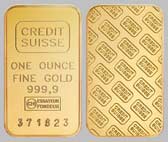 Credit Suisse Gold Bullion Bar 1 OZ