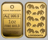 SA Rand Mint Gold Bullion Bar 1 OZ