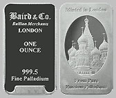 Baird & Co. Palladium Bullion Bar 1 OZ