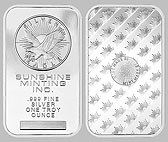 Sunshine Mint Silver Bullion Bar 1 OZ
